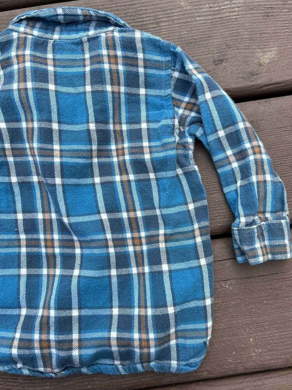 Carhartt Baby Boy's 12M Blue Plaid Cotton Flannel Long Sleeve Shirt - Picture 6 of 6